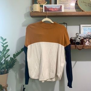 Madewell Colorblock Sweater Mock Neck